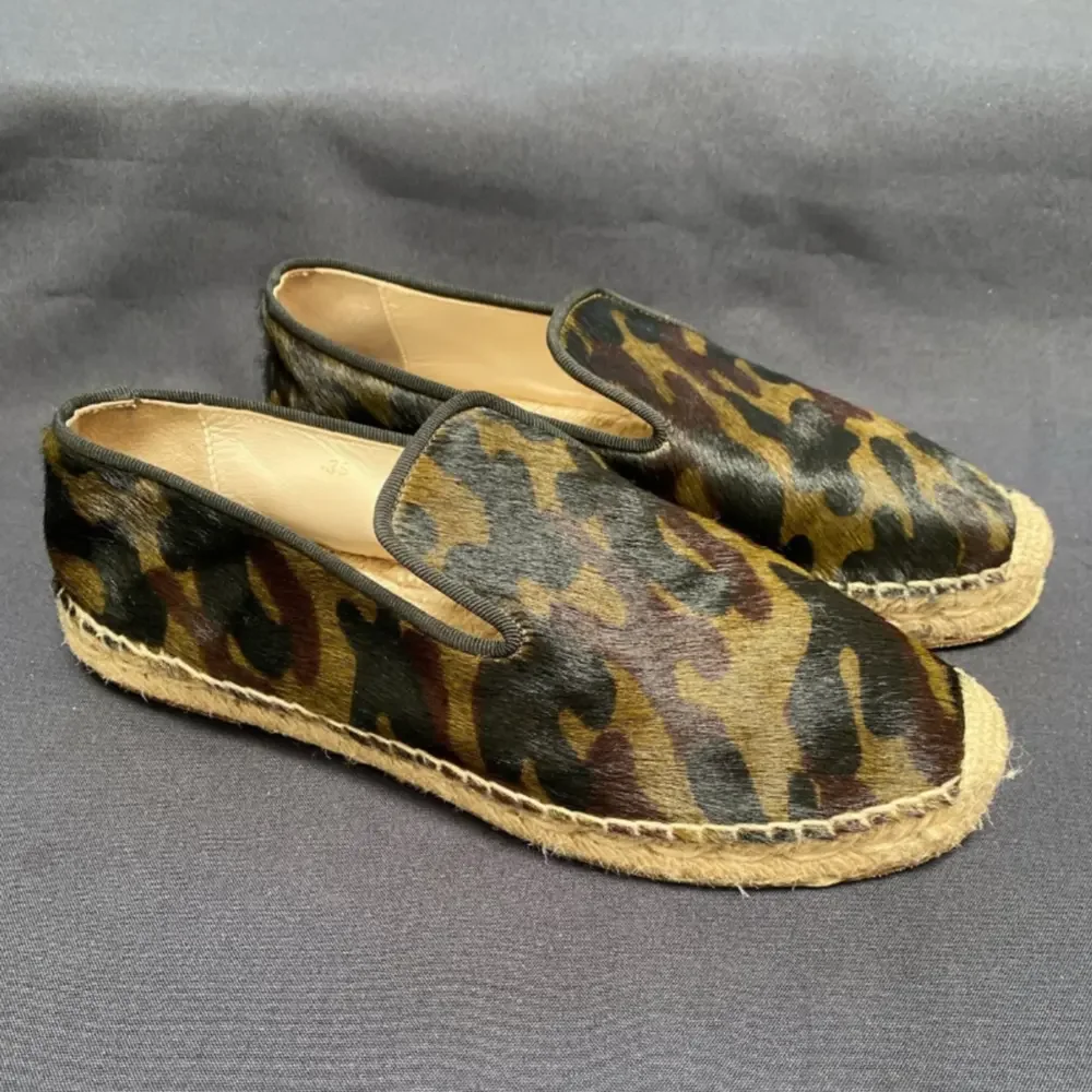 elysewalker Los Angeles Calf Hair Espadrilles in Camouflage sz‎ 39